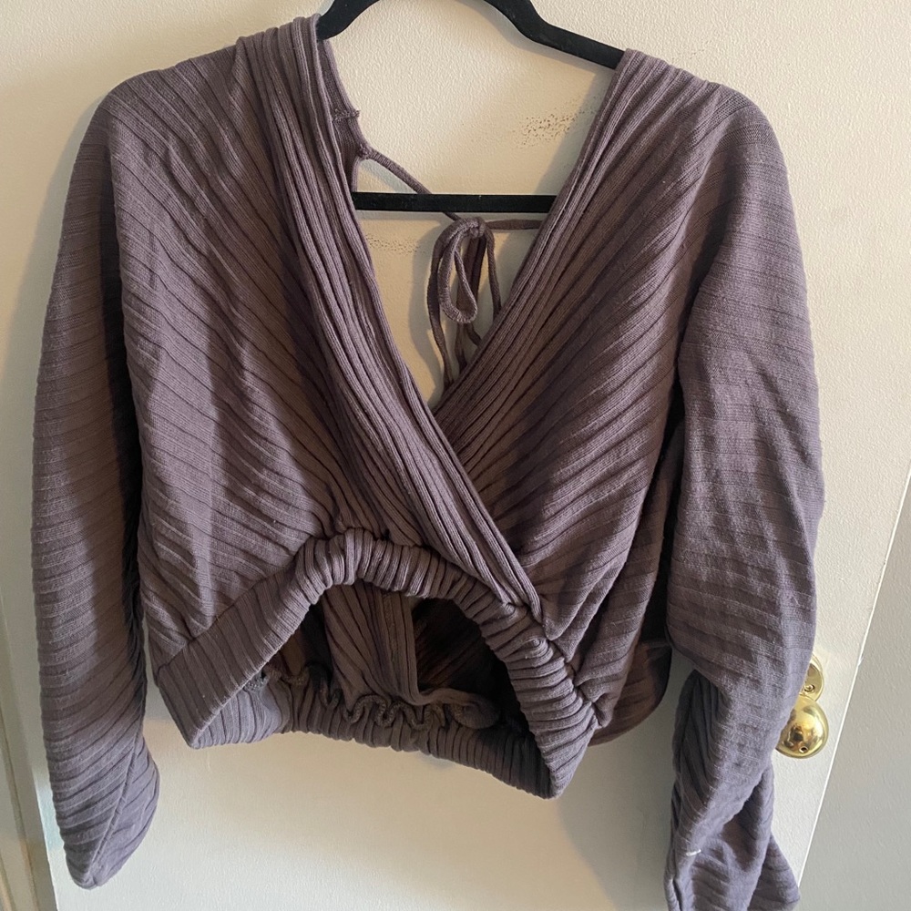 Free People Mauve Long Sleeve Crop